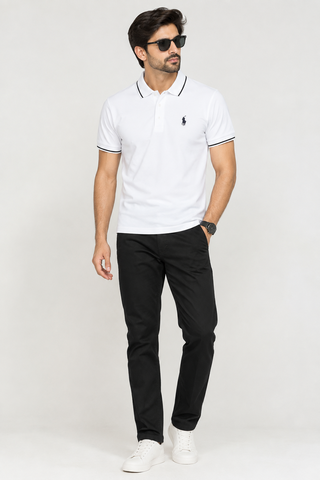 Men's White Polo T-Shirt