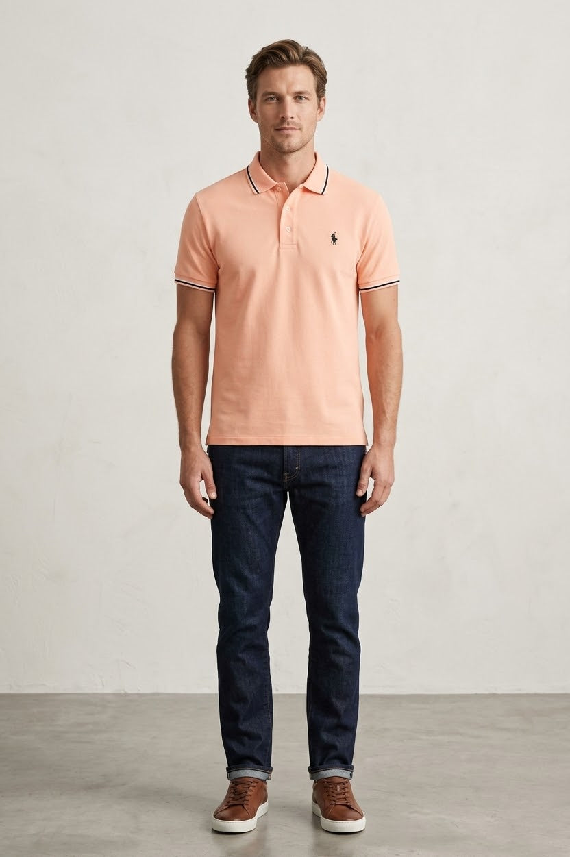 Men's classi peach Polo T- Shirt