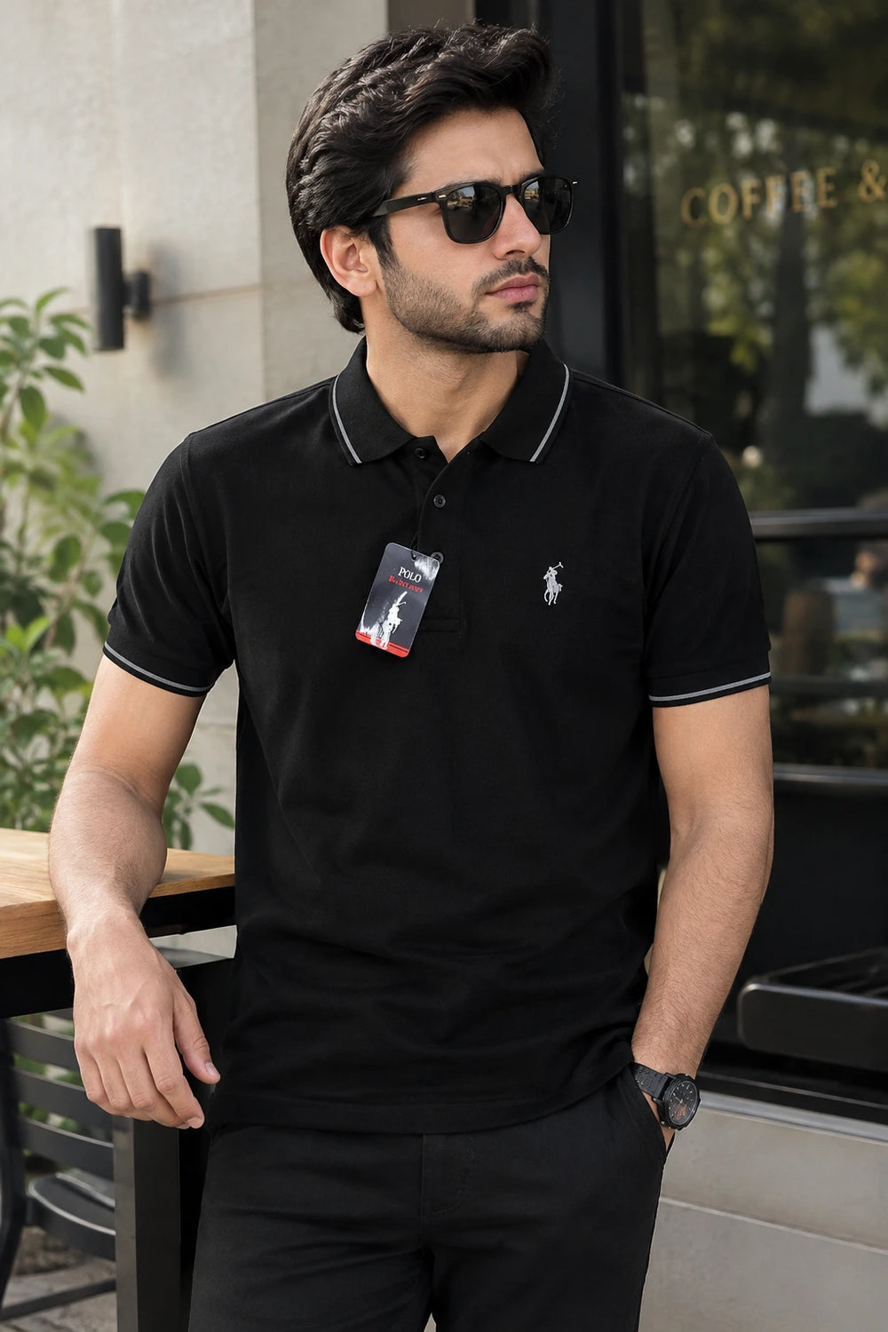 Men’s Black Polo T-Shirt