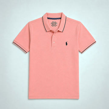 Men's Branded Polo - Peach
