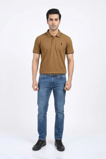 Men Branded Polo - Brown
