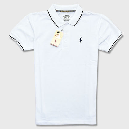 Men's Branded Polo - White