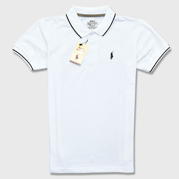Men's Branded Polo - White