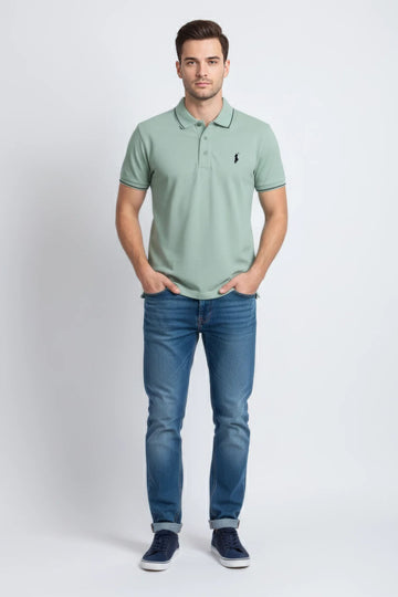Men Branded Polo - L/Green