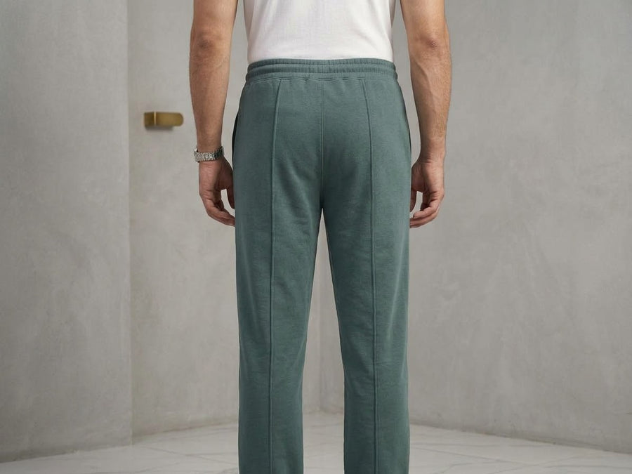 Men's Green Relaxed-Fit Drawstring Sweatpants