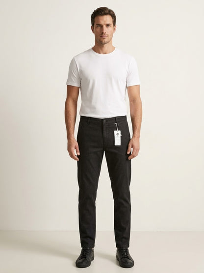 Men’s Slim Fit Black Cotton Pants
