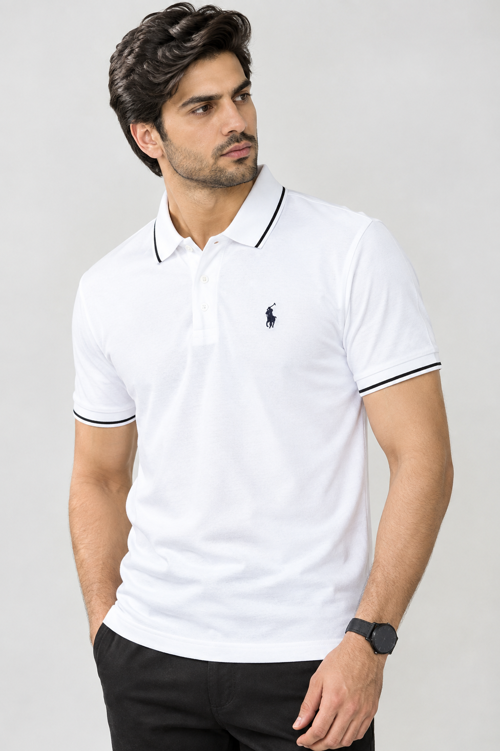 Men's White Polo T-Shirt