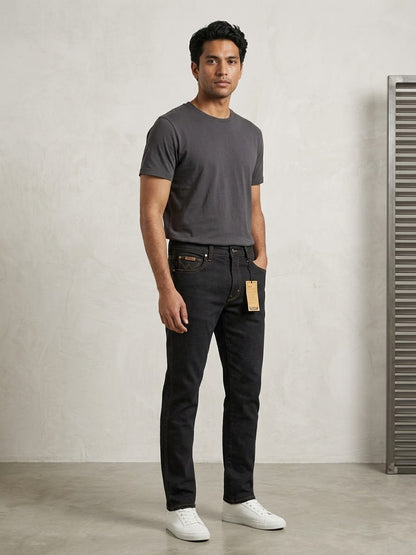 Wrangler Men’s Black Washed Slim Fit Jeans