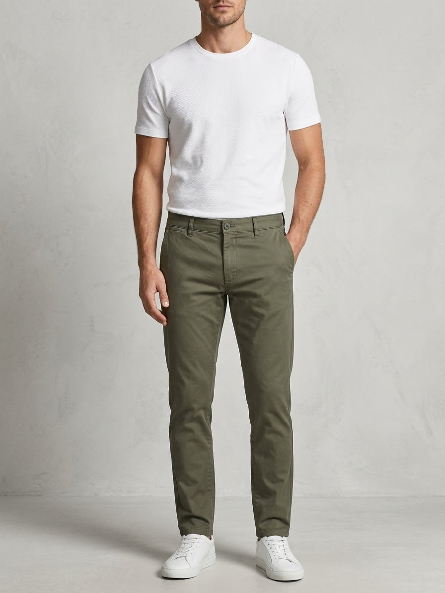 Men’s Olive Green Slim Fit CottonPants