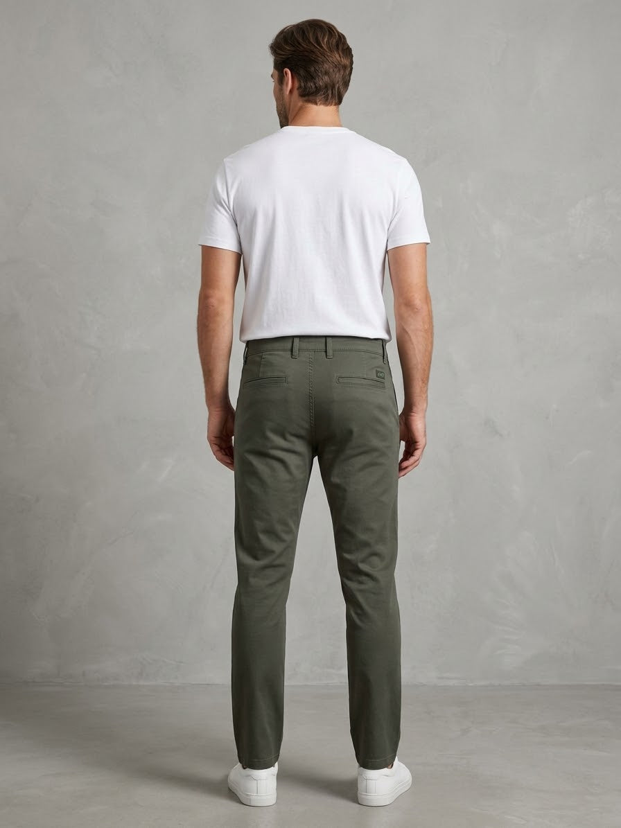Men’s Olive Green Slim Fit CottonPants
