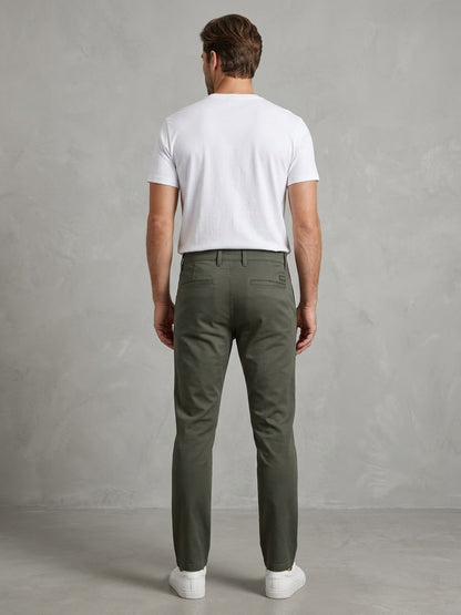 Men’s Olive Green Slim Fit CottonPants