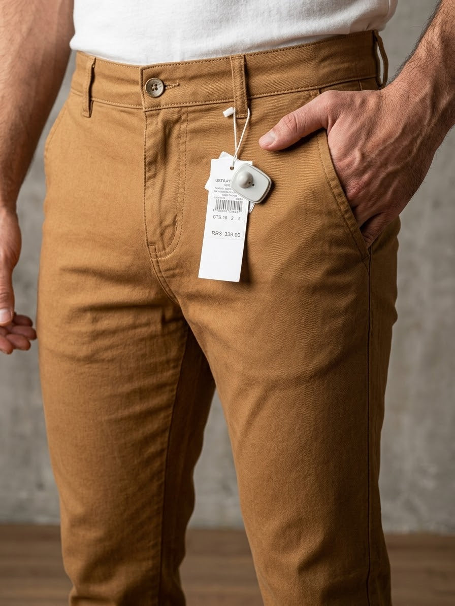 Men’s Slim Fit Cotton Chino Pants – Camel Brown