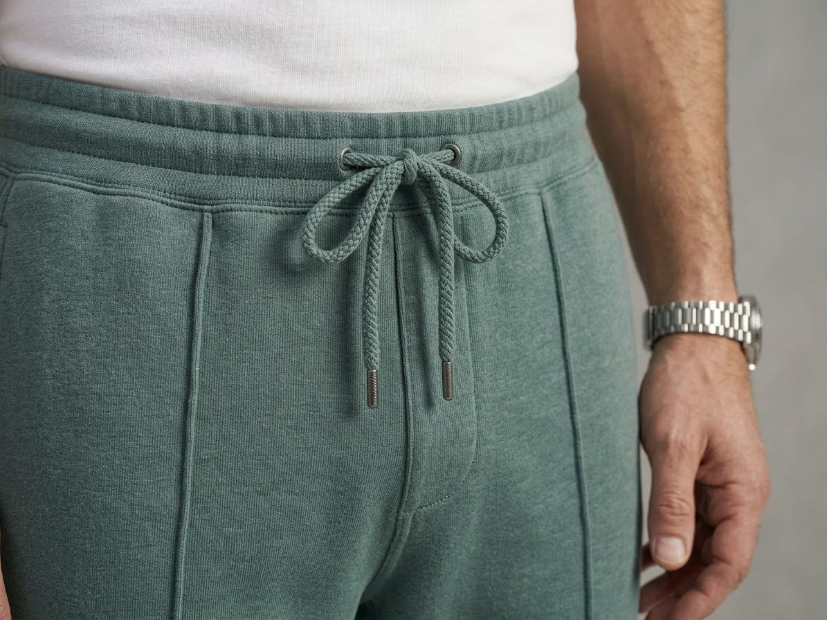 Men's Green Relaxed-Fit Drawstring Sweatpants
