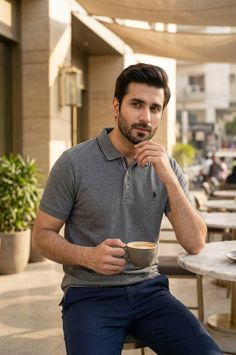 Men's classi Grey Polo T-Shirt
