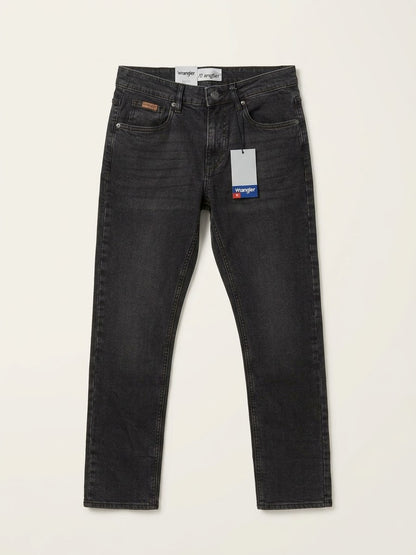 Wrangler Men’s Charcoal Black Washed Slim Fit Jeans
