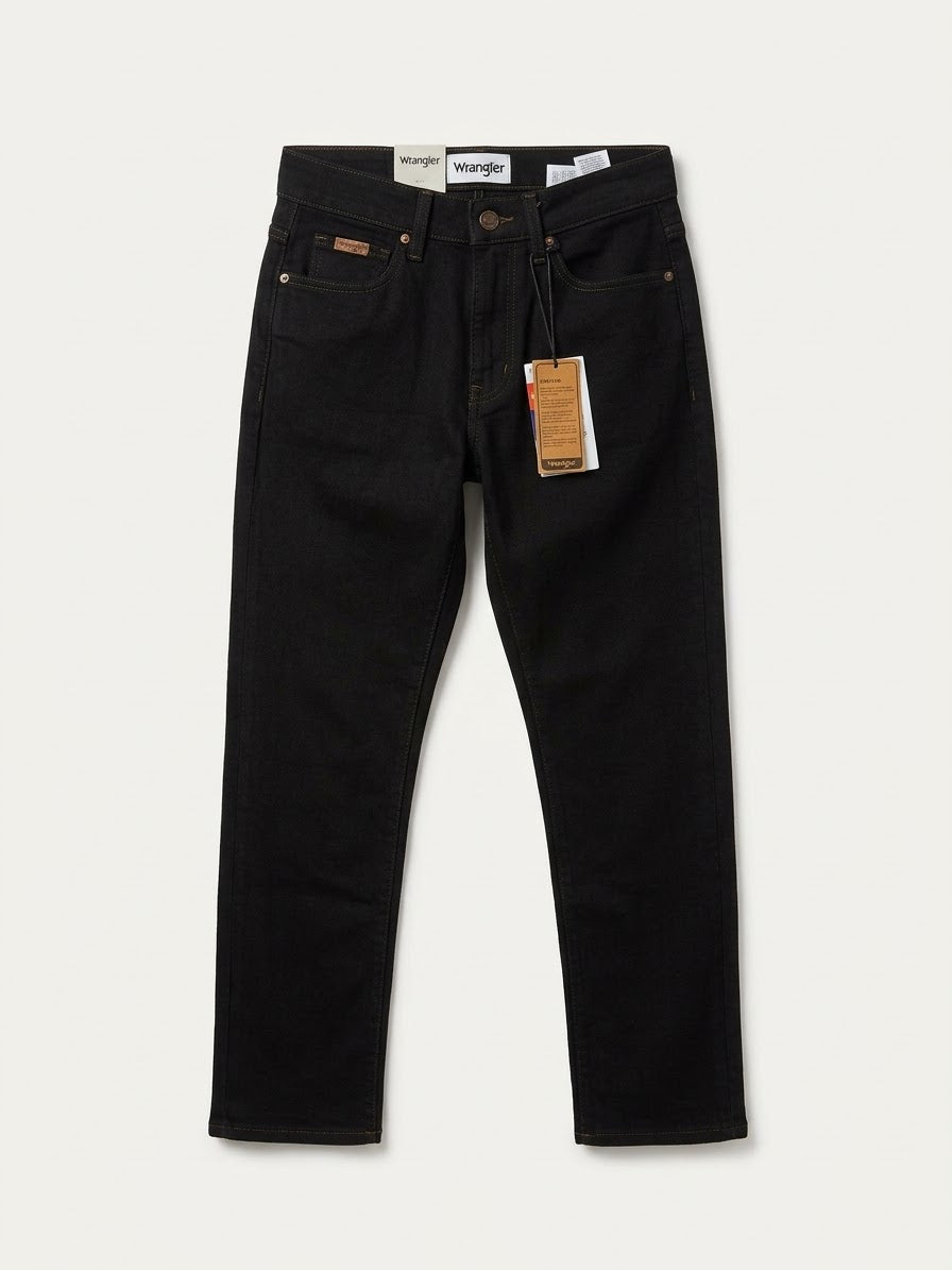 Wrangler Men’s Black Washed Slim Fit Jeans