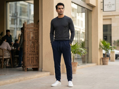 Men's Navy blue Relaxed-Fit Drawstring Sweatpants