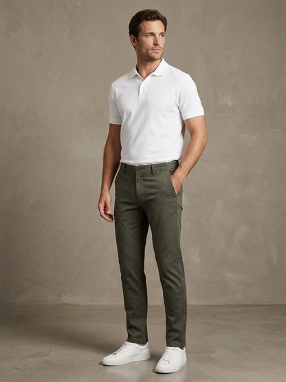 Men’s Olive Green Slim Fit CottonPants