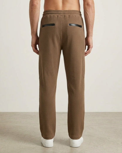 Men’s Chocolate Brown Waffle Jogger Pants
