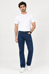 Men’s Dark Blue Straight-Fit Denim Jeans – Wrangler Style