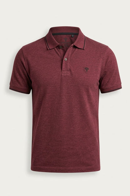 Men’s Maroon Polo T-Shirt with Embroidered Logo