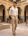 Men’s Beige Waffle Jogger Pants