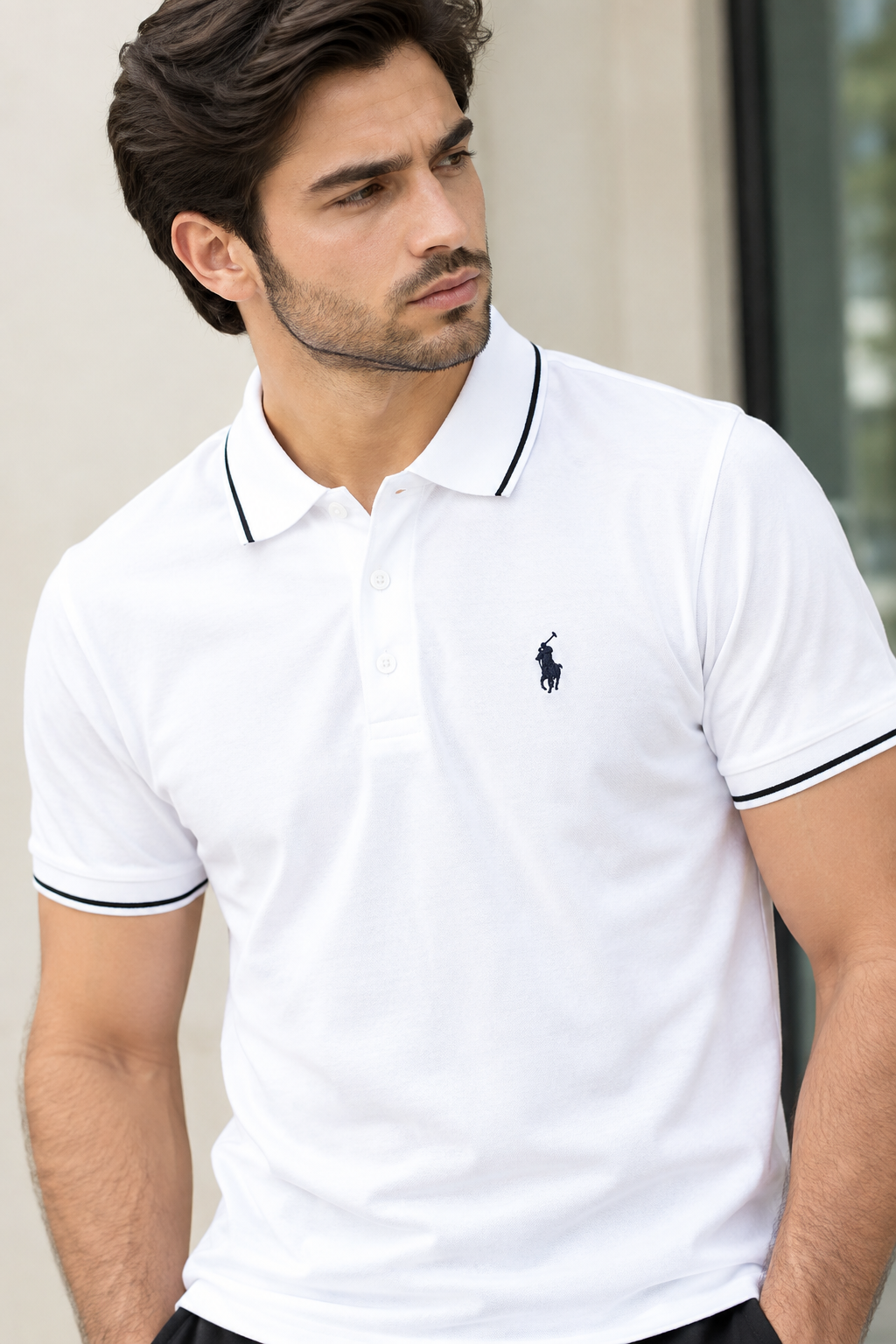 Men's White Polo T-Shirt