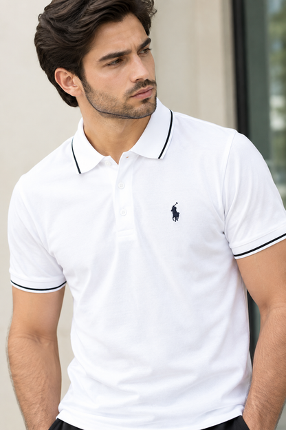 Men's White Polo T-Shirt